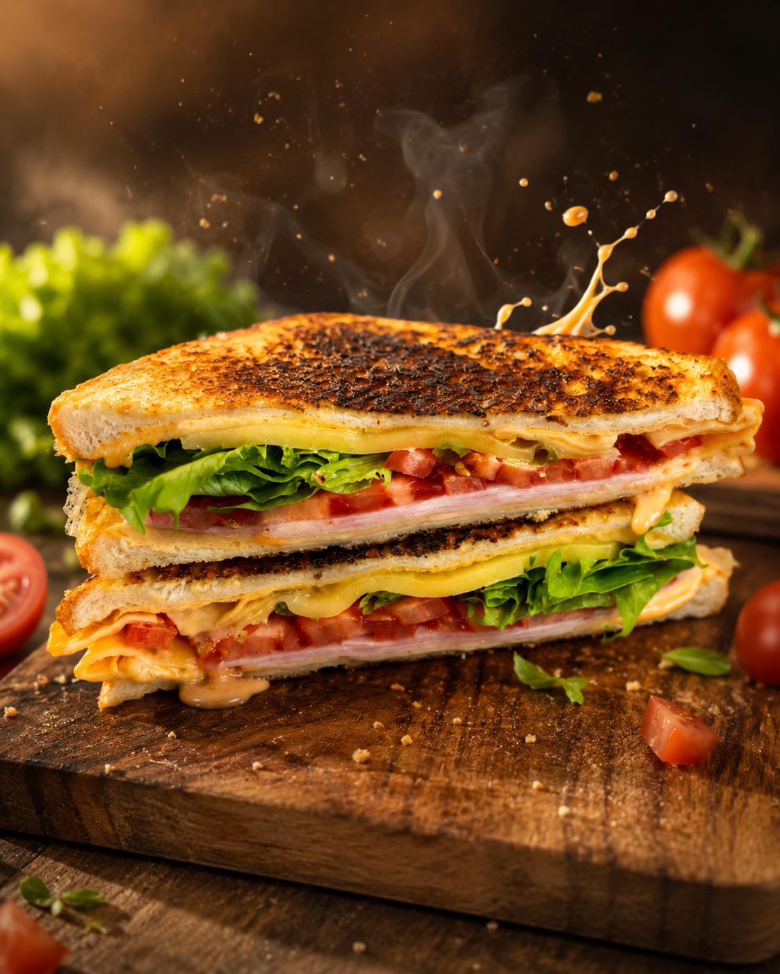 Toasted sandwich made fresh at Anna's Artisan Bakery